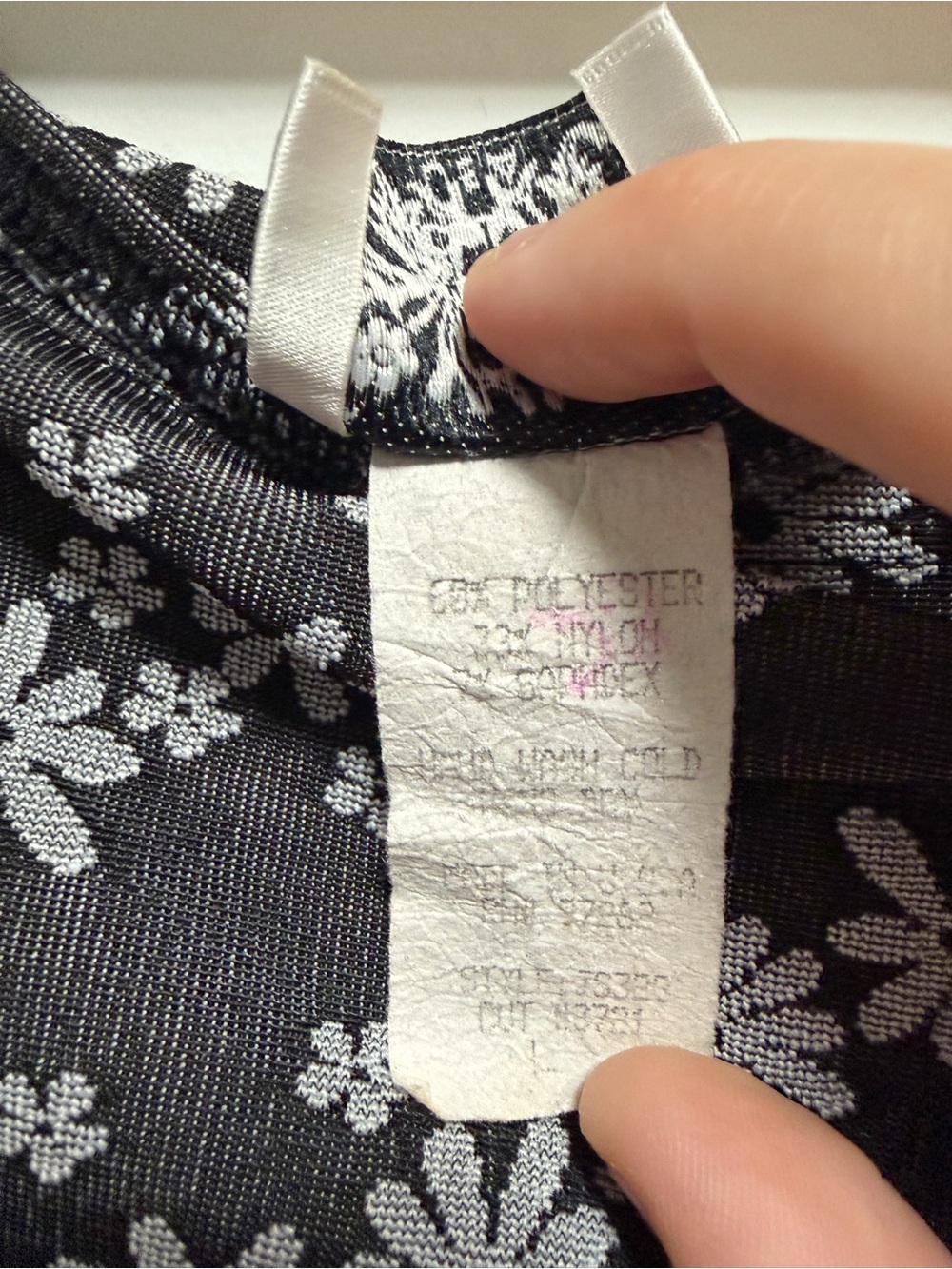 Y2K Whimsigoth Black Floral Square Neck Tank by Via101 Women’s Size Large - Picture 3 of 4